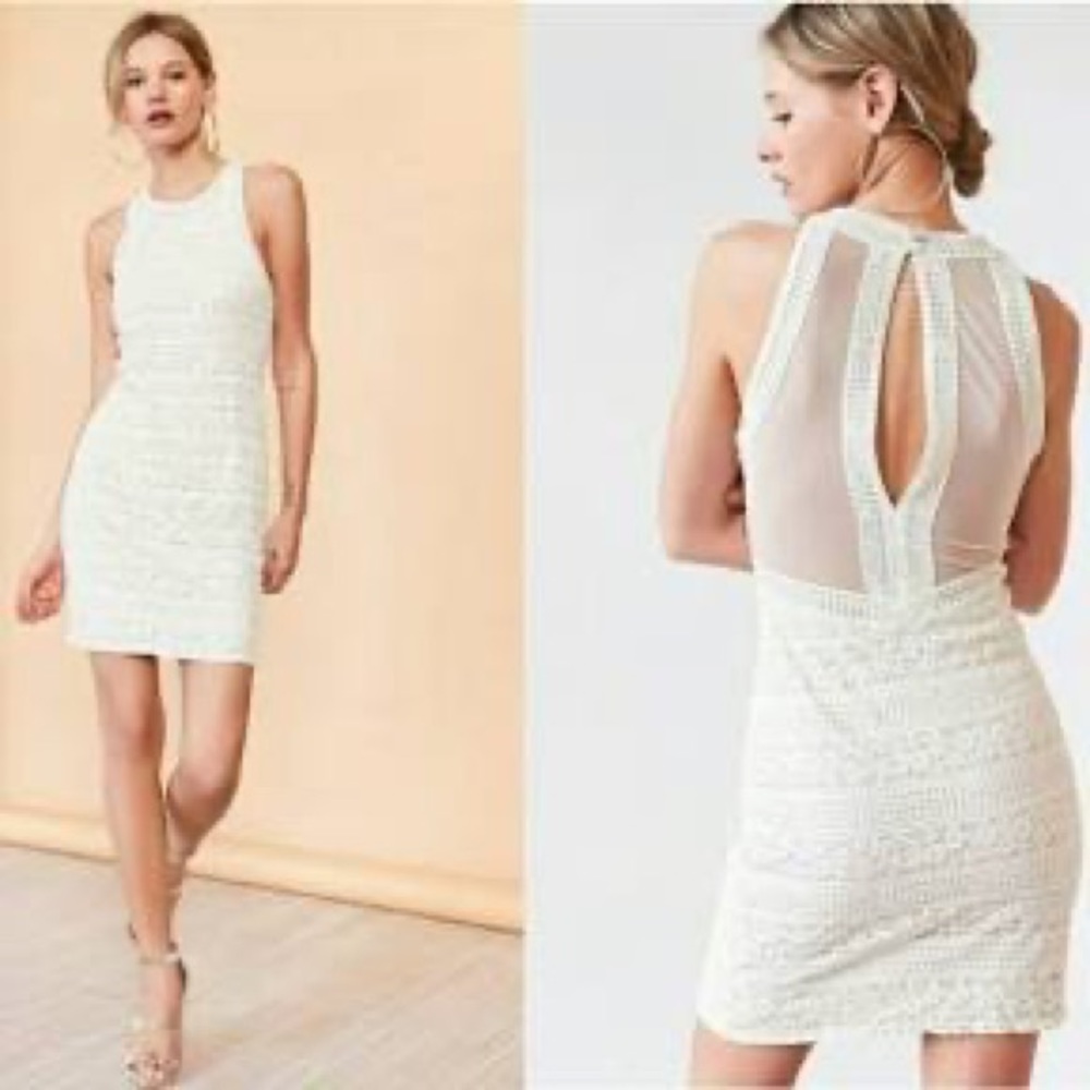 Urban Outfitters White and Pink lace Dress
